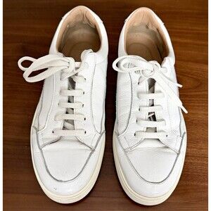 Noak Men’s Low Top Lace Up Leather Sneakers White Casual Solid size 9